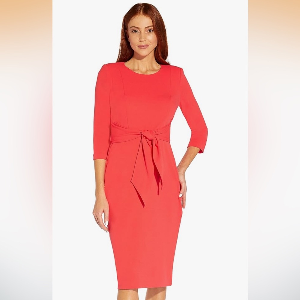 Adrianna Papell Coral Long Sleeve Dress